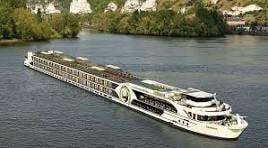 River cruise ship on a scenic waterway